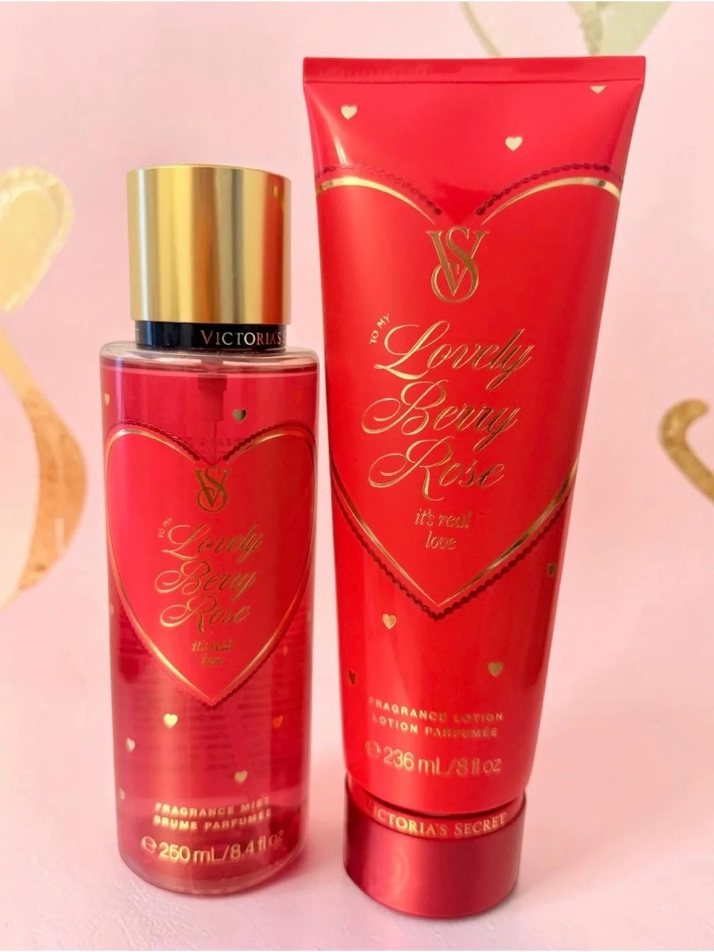 Victoria's Secret Lovely Berry Rose 2 pieces